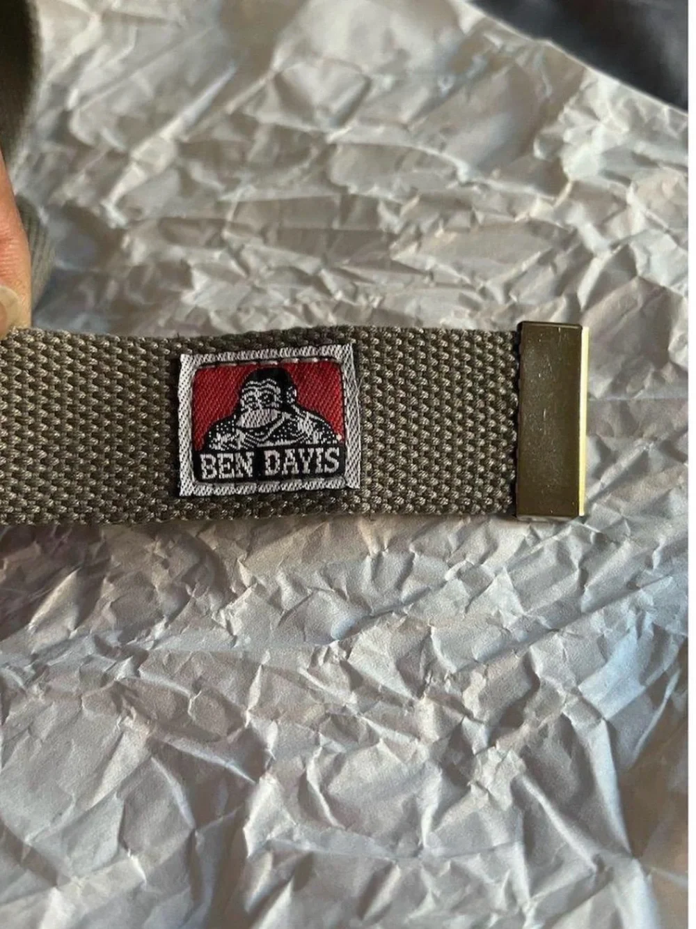 Ben Davis Gray Webbing Belt with Branded Metal Buckle
